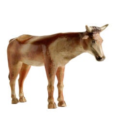 Spanish Colonial Carved Wood Cow