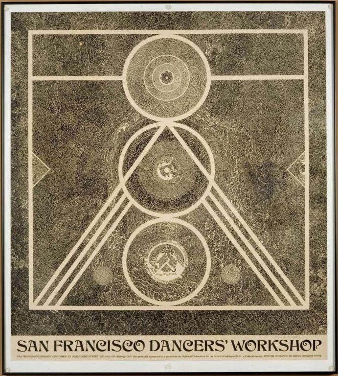 A large and highly detailed example of Bruce Conner's 1974 collaboration with the San Francisco Dancers' Workshop.<br />
<br />
signed lower right:<br />
Anna Halprin<br />
<br />
<br />
Bruce Conner (1933 – 2008)<br />
Conner has not only