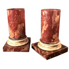 Pair English Scagliola Pedestals