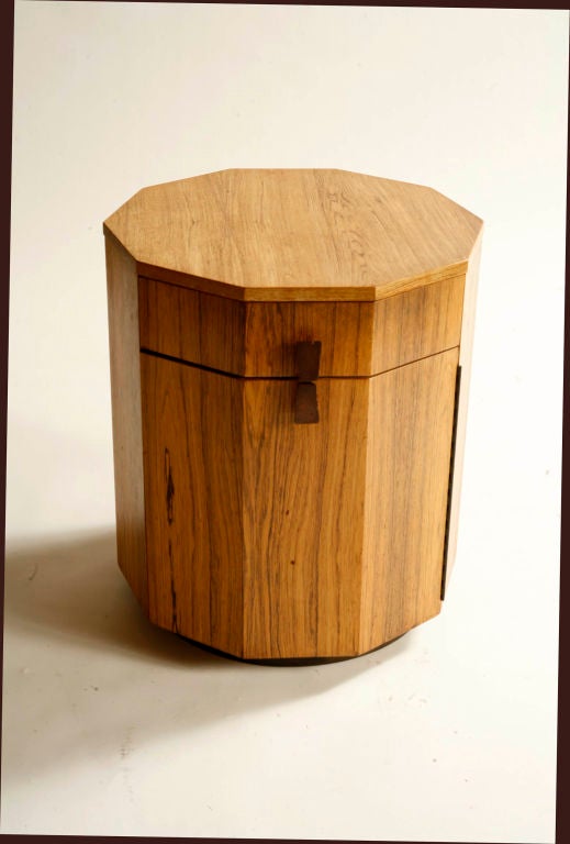 Blonde Rosewood Decagon Drybar by Harvey Probber