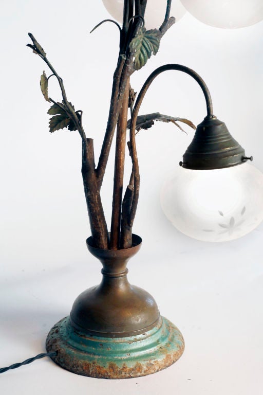 Tall French Tole Table Lamp