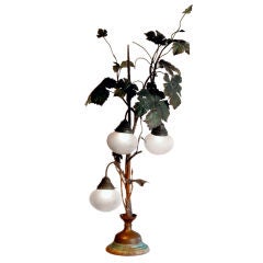 Tall French Tole Table Lamp