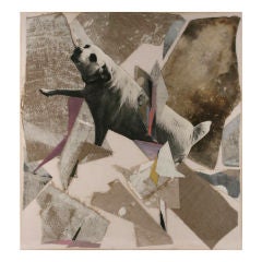 DARIO VILLALBA (1939 -  ) Abstract Painting and Collage