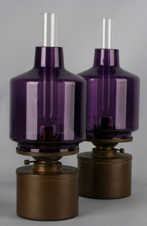 Pair of Scandinavian Modernist Oil Lamps by Hans-Agne Jakobsson