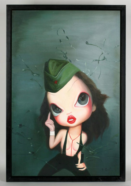 Original painting by contemporary Chinese artist, Wang Zhijie.

Oil on stretched canvas. Framed. Signed lower right with Chinese characters.

This work is from the artist's acclaimed 