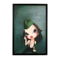 Contemporary Chinese Painting by Wang Zhijie-Little Girl Series