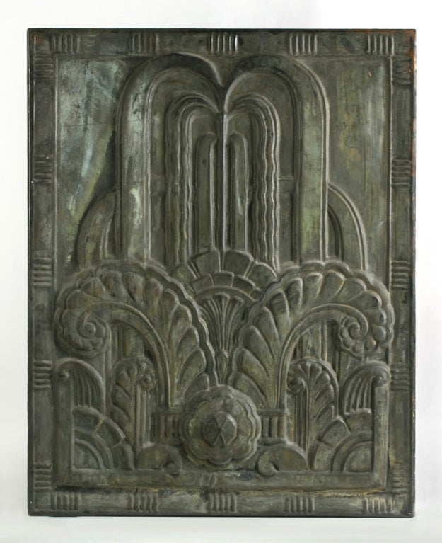 Large Copper Repousse Architectural Panel, New York City