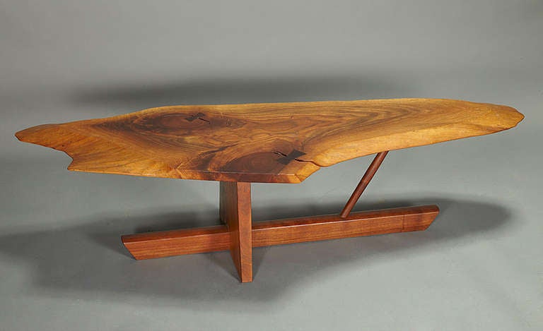 American black walnut free form top with 2 rosewood butterflies