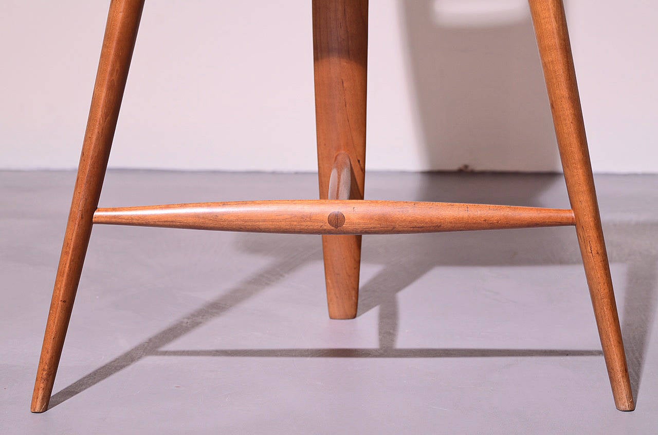 Hand-Crafted Extremely Rare Three-Legged Stool by Tage Frid For Sale