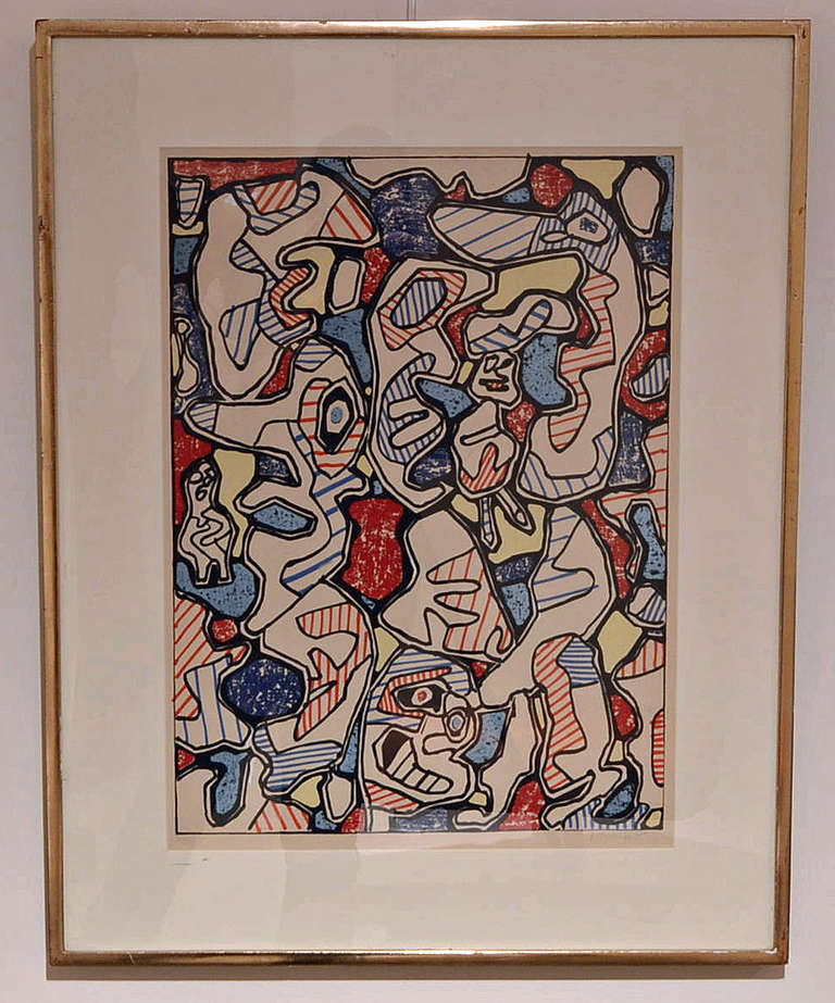 French Jean Dubuffet Lithograph, 1964 - 