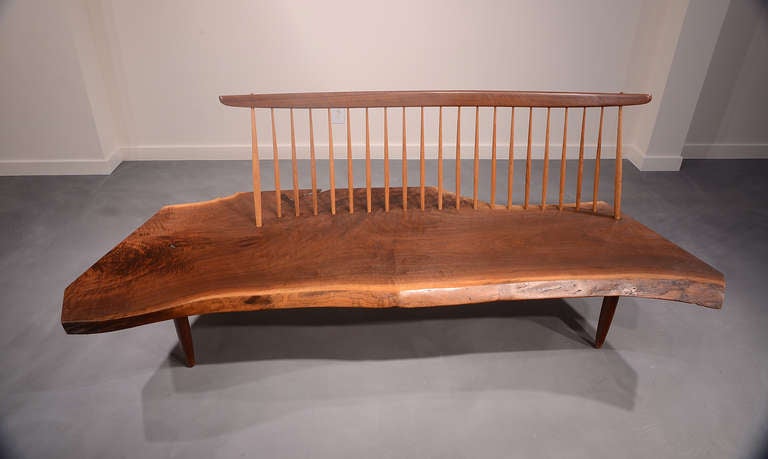 American Craftsman Conoid Bench by George Nakashima, 1965 For Sale