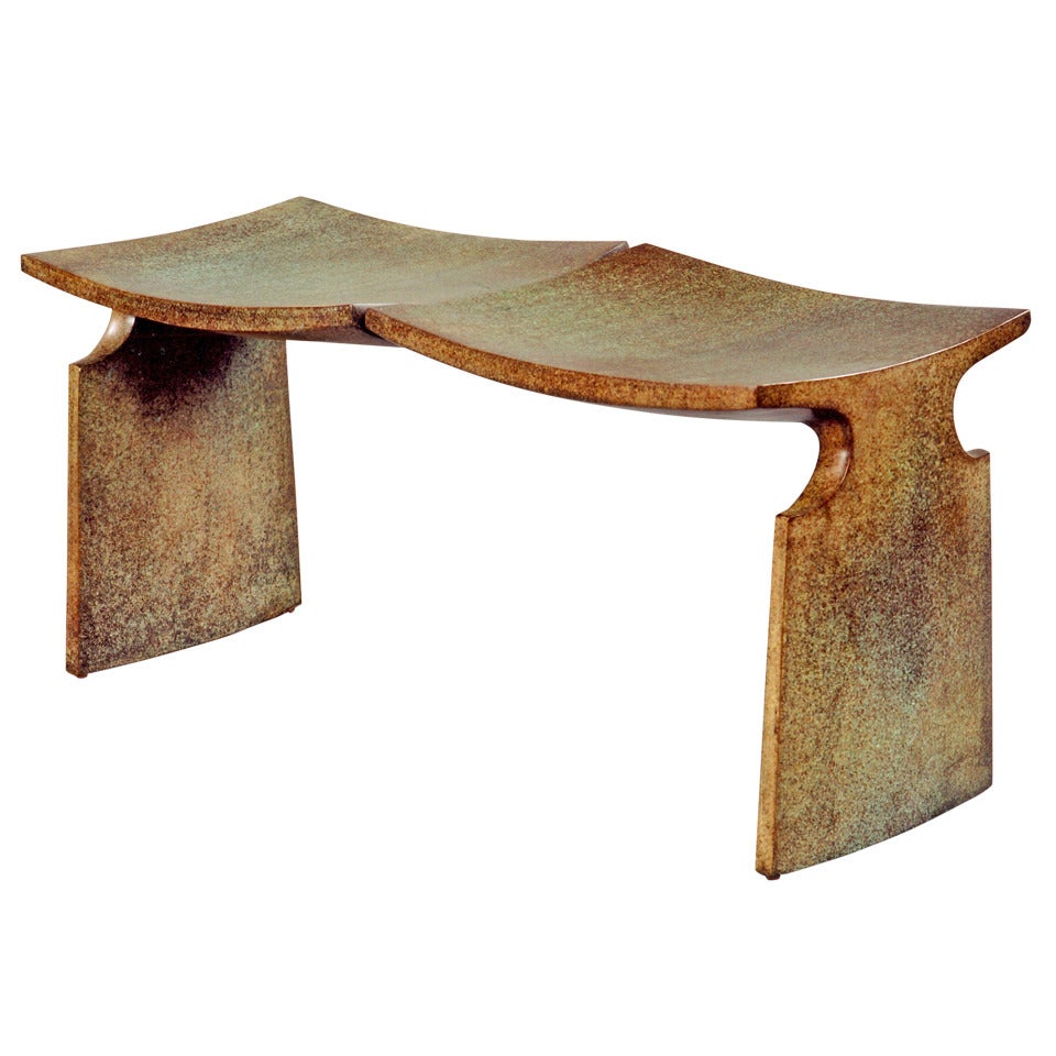 Patinated Bronze Bench by David Ebner for Museum of Fine Arts, Boston For Sale