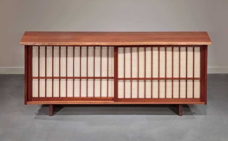 American Craftsman Double Sliding Door Cabinet by George Nakashima, 1960 For Sale