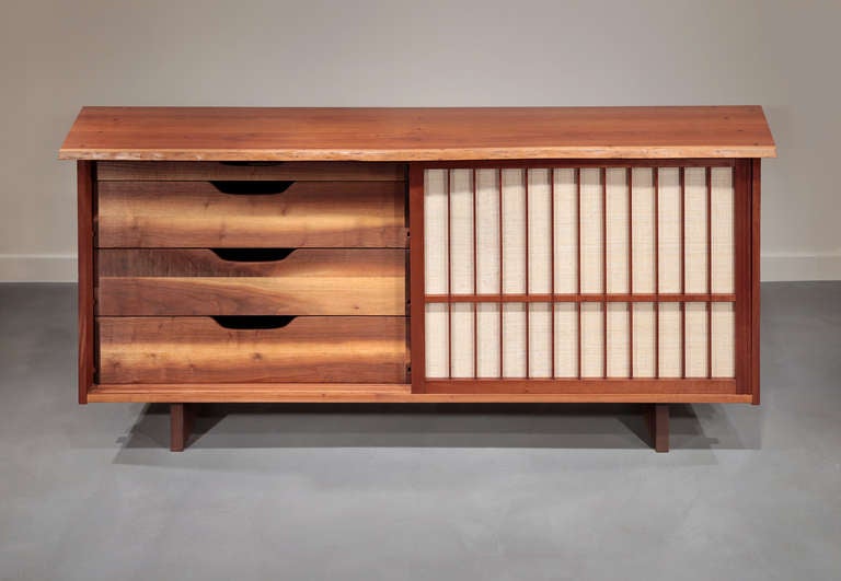 Cherry Double Sliding Door Cabinet by George Nakashima, 1960 For Sale
