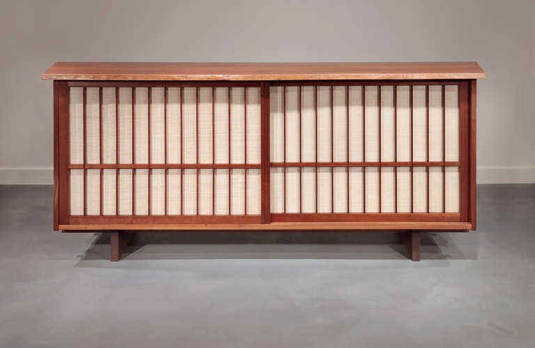 Double Sliding Door Cabinet by George Nakashima, 1960 In Excellent Condition For Sale In Philadelphia, PA
