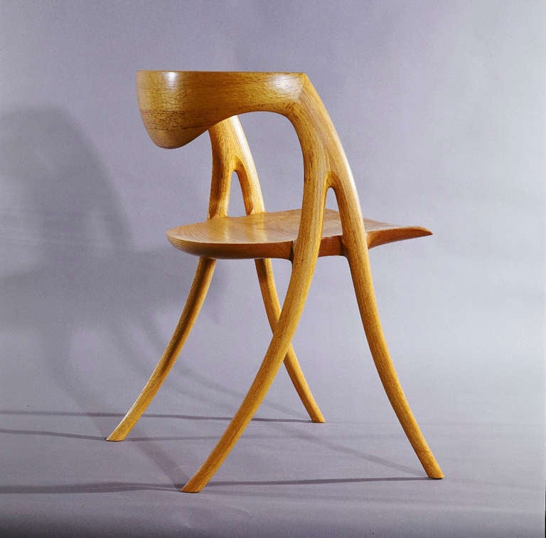 Beautifully crafted and elegant chair by David Ebner, one of the leading figures of Studio Furniture.  See recently published book, 
