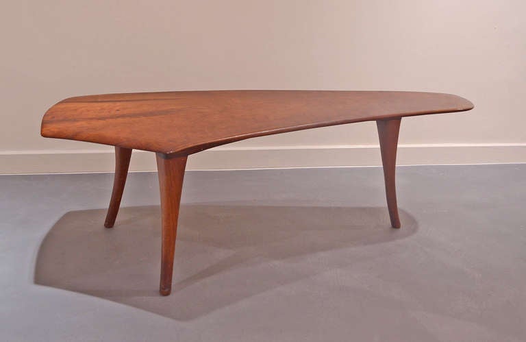 American Craftsman Rare Sculptural Coffee Table by Wharton Esherick, 1961 For Sale