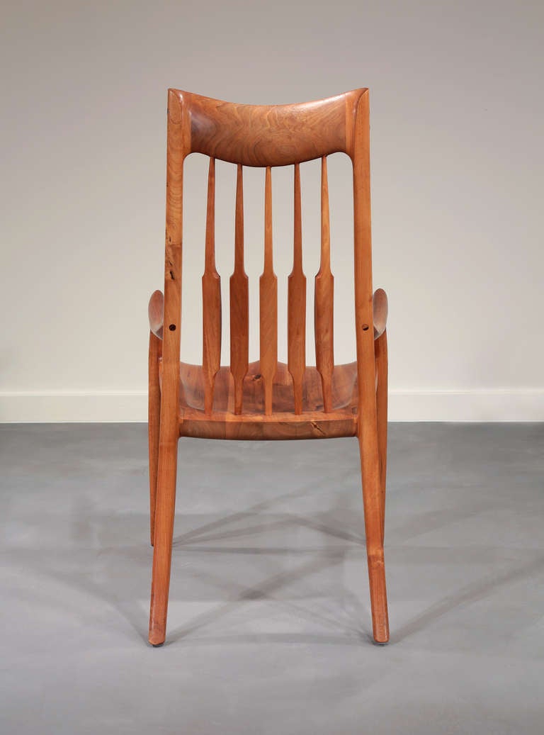 Ebony 4 Dining Armchairs by Sam Maloof, 1983