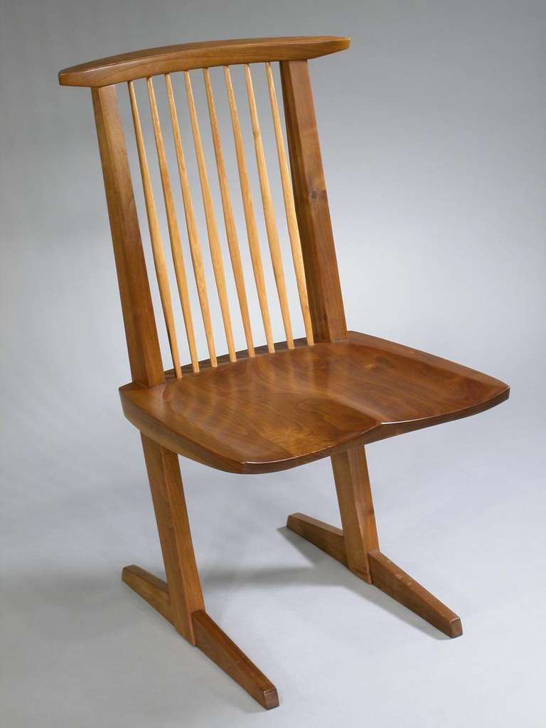Iconic chair by George Nakashima, American black walnut and hickory. Available individually or in sets.p