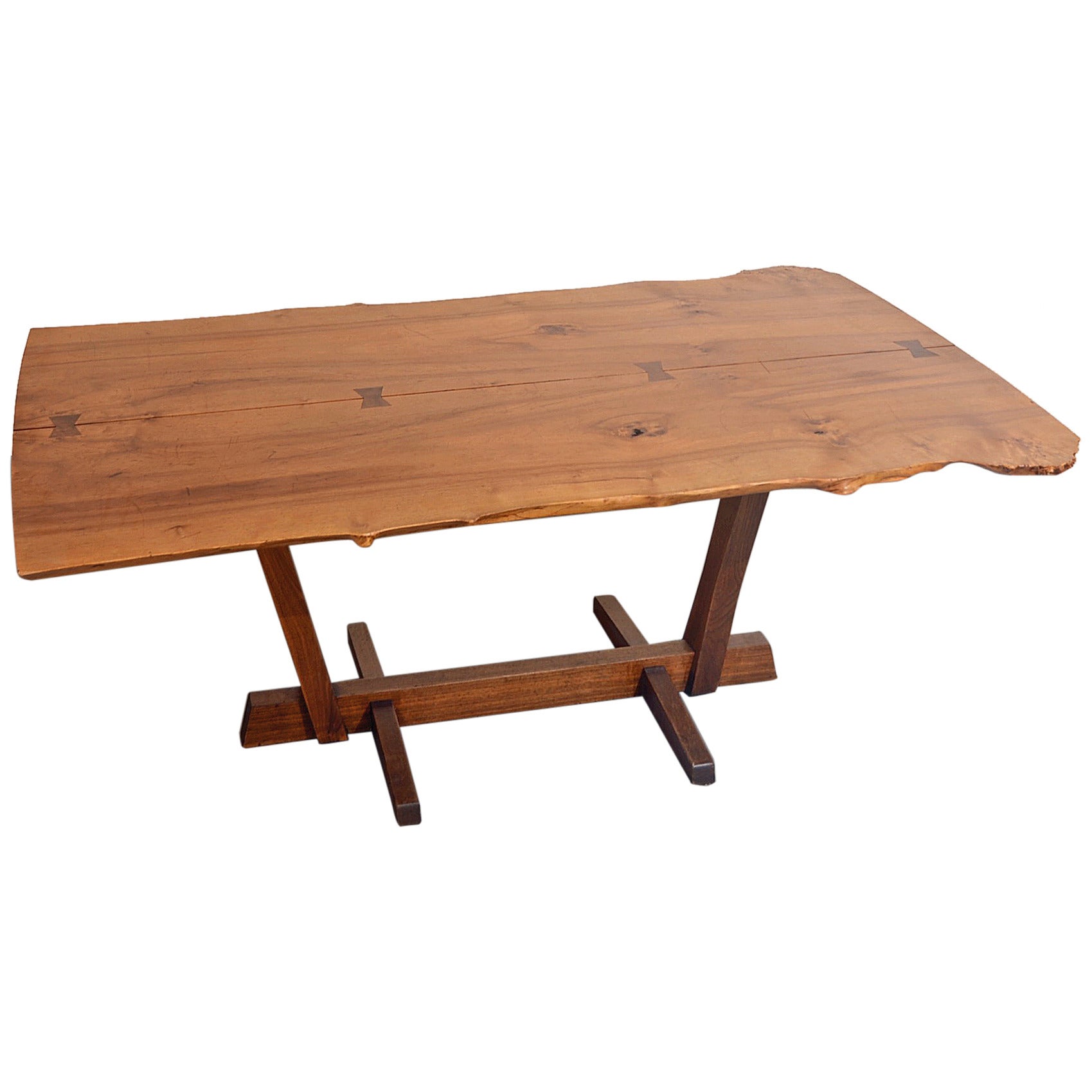 Rare Bloody Birch Conoid Dining Table by George Nakashima, 1975 For Sale