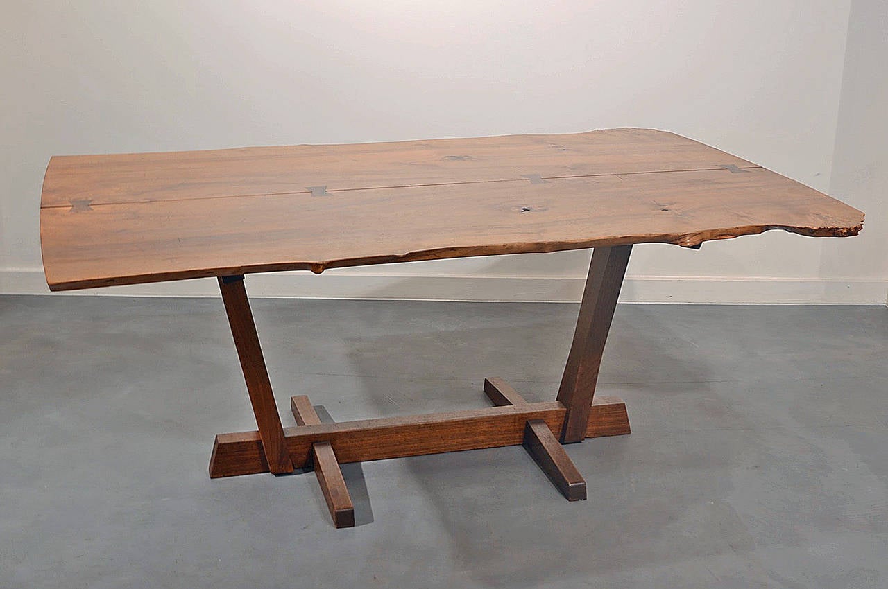 American Rare Bloody Birch Conoid Dining Table by George Nakashima, 1975 For Sale