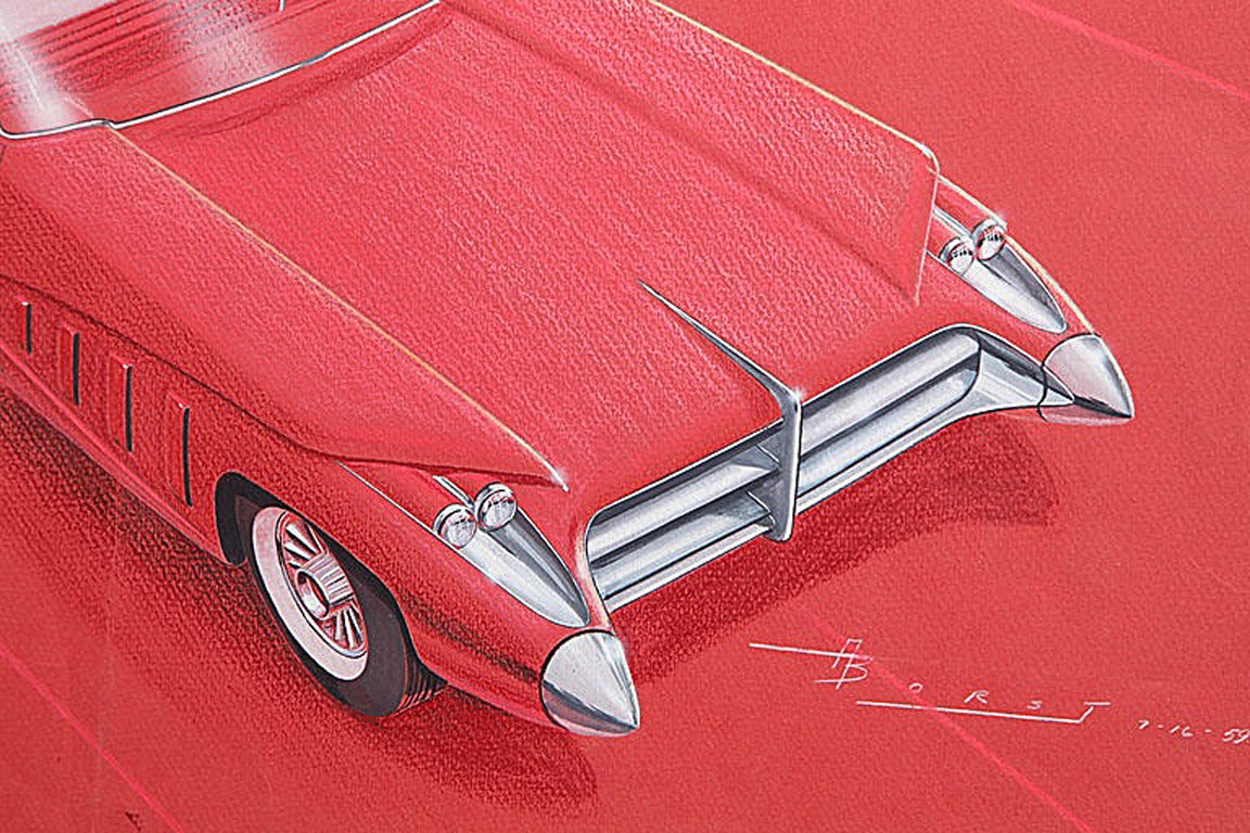 American Original Concept Car Rendering by Al Borst, 1959 For Sale