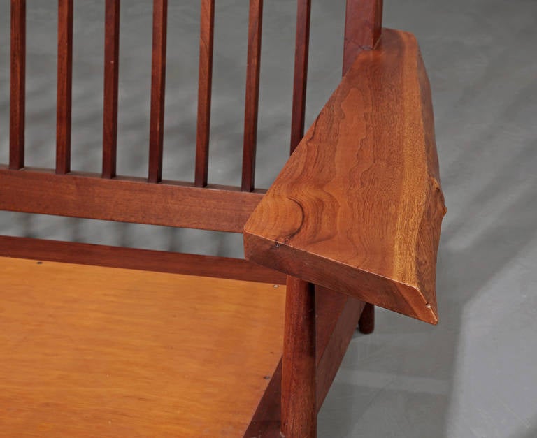 Walnut Left and Right Free-Form Arm Sofas by George Nakashima, 1955 For Sale