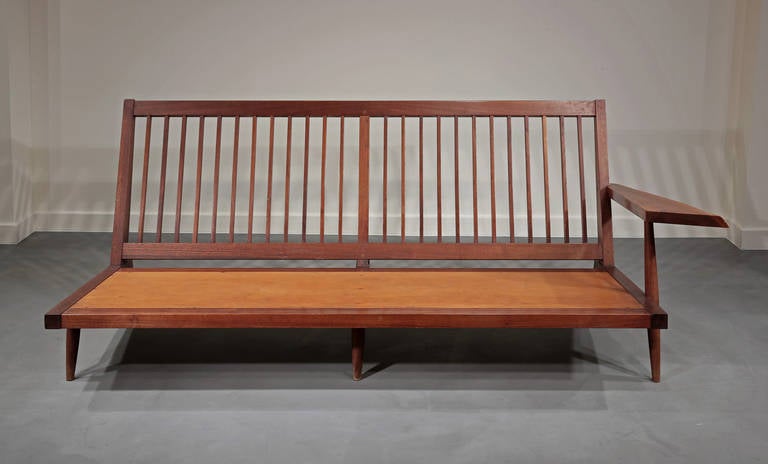 Left and Right Free-Form Arm Sofas by George Nakashima, 1955 In Excellent Condition For Sale In Philadelphia, PA