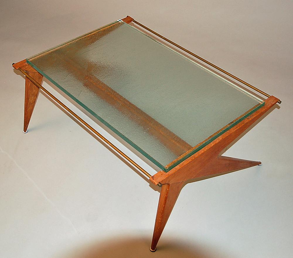 Mid-Century Modern French 1950's Coffee Table by Louis Paolozzi