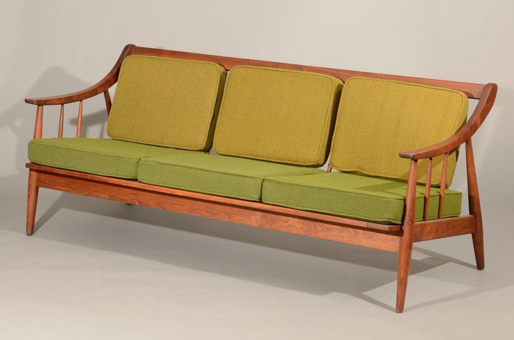 American Walnut Sofa by Clarence Teed For Sale