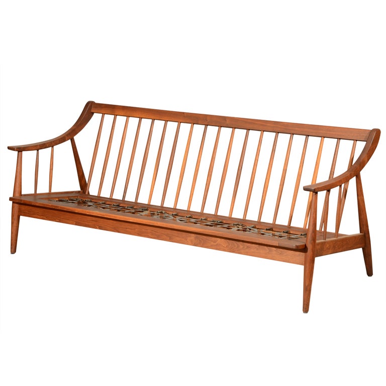 Walnut Sofa by Clarence Teed For Sale