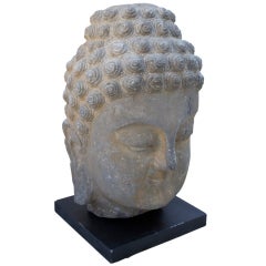 Monumental Early Stone Head of Buddha 