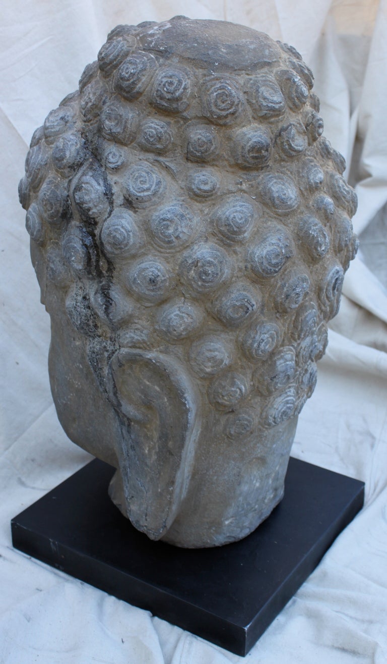 Tang Monumental Early Stone Head of Buddha 