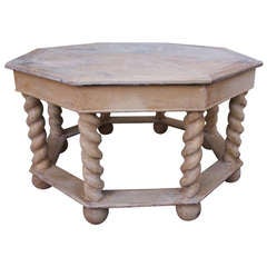 Italian Octagonal Carved Wood Table