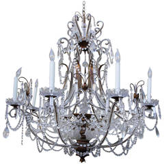 Eight-Light Crystal Beaded Chandelier