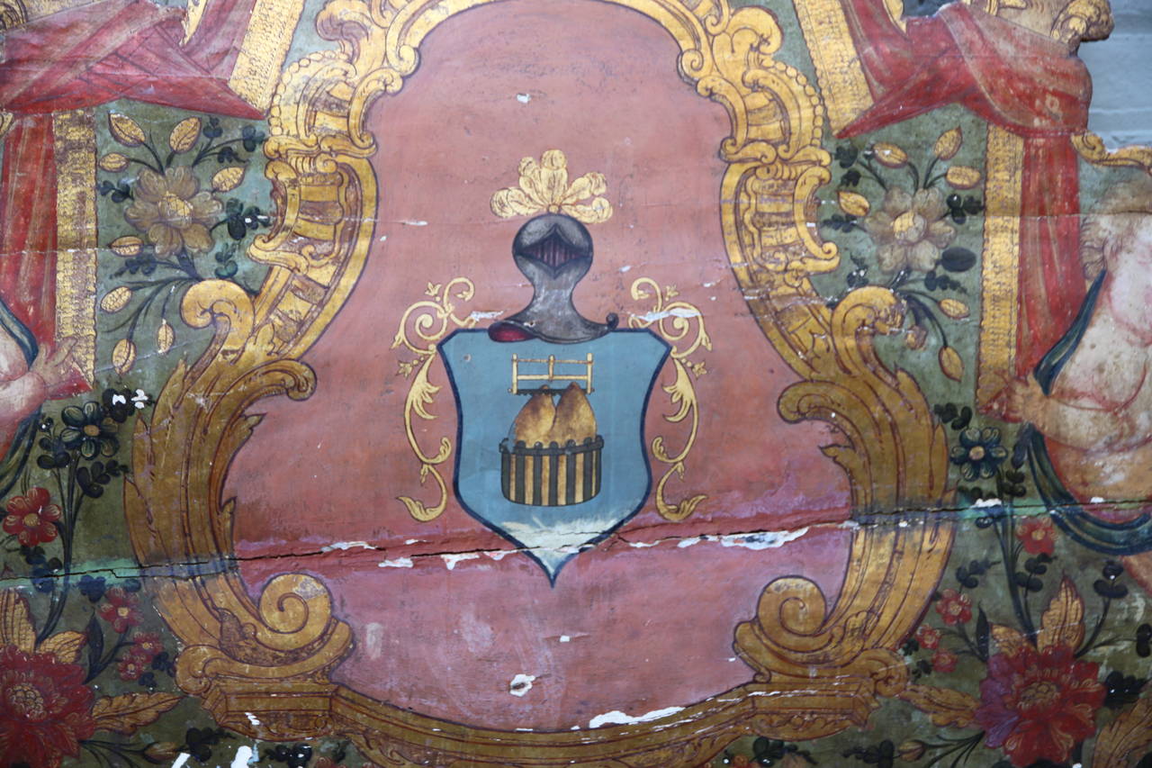 18th Century Italian Polychrome Headboard