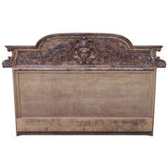 Italian Carved Headboard of Carved Face circa 1900