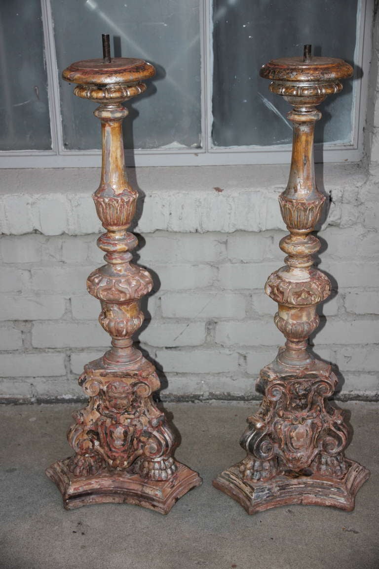 Pair of 19th Century Italian Candlesticks