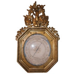 Antique 19th C. Italian Giltwood Barometer
