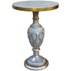 Carved, Painted 
Parcel Gilt Table