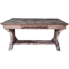 Italian Painted Desk with Single Drawer