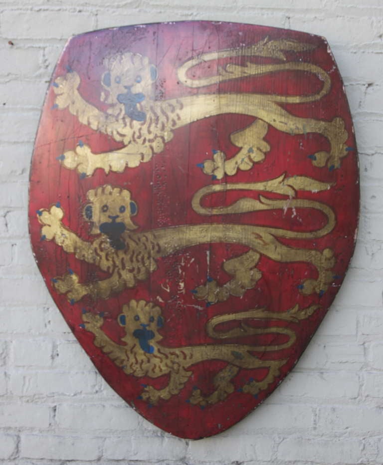Pair of Spanish Painted Wooden Shields