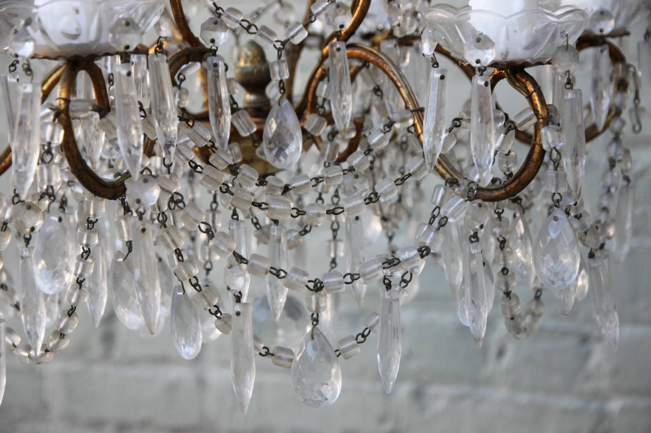 Rococo Six-Light Crystal Macaroni Beaded Chandelier