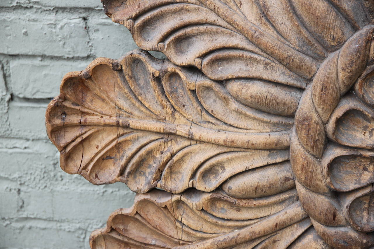 19th Century Architectural Ceiling Carving In Distressed Condition In Los Angeles, CA