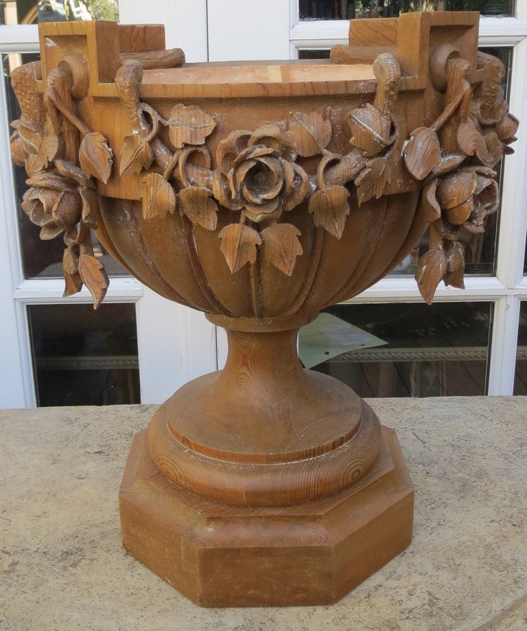 Italian 19th Century Carved English Pine Urn