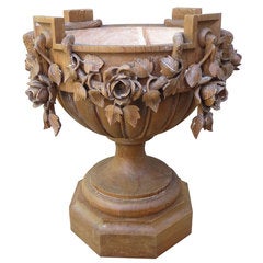 19th Century Carved English Pine Urn
