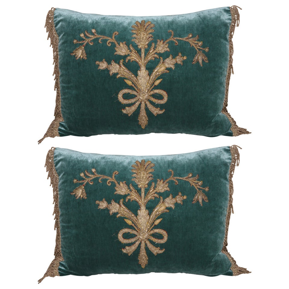 Italian Appliqued Velvet Pillow
