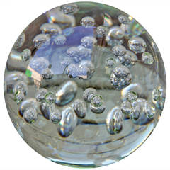 Italian Mid-Century Crystal Sphere with Bubbles 9