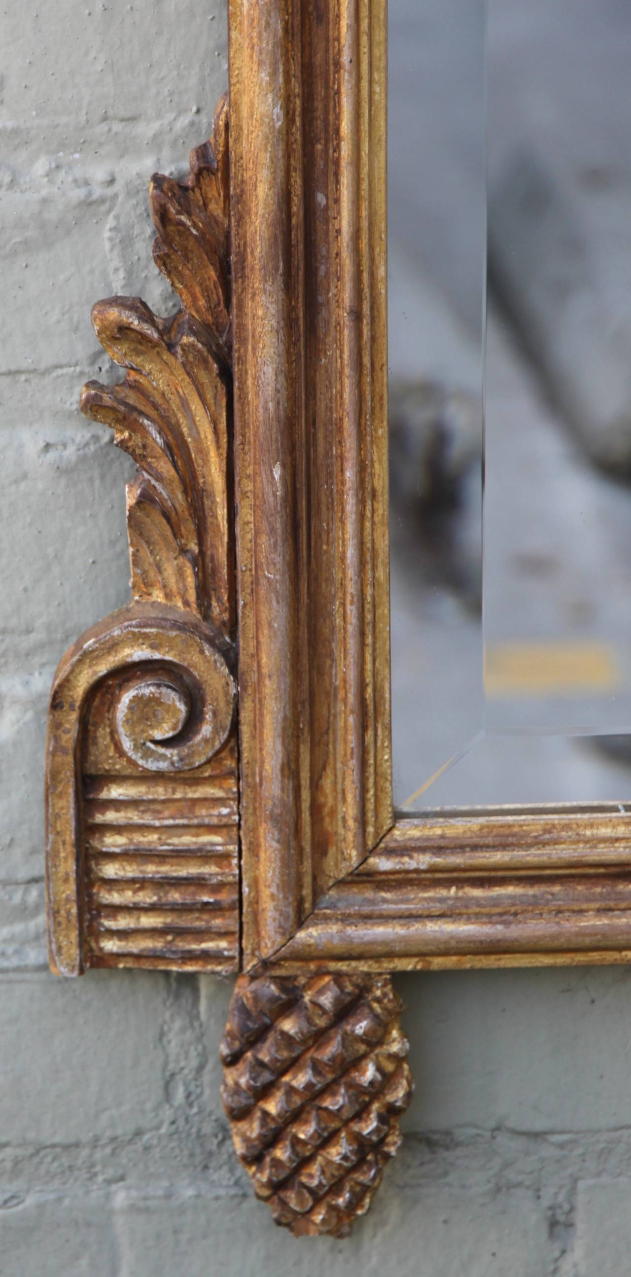 Mid-20th Century Italian Carved Giltwood Mirror