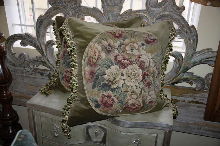 Other Pair of French Floral Aubusson Textile Pillows